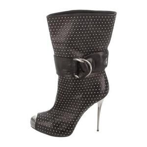 Giuseppe Zanotti Studded Leather Mid-Calf Boots Black - 39